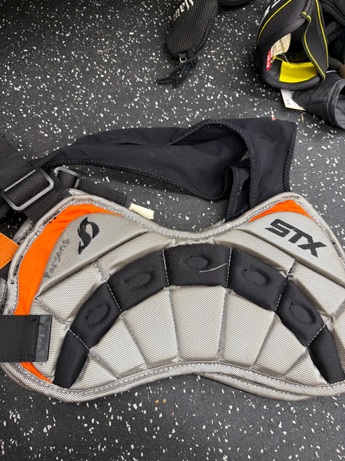 Vist Large View of Product Image Which is Used STX RIB PAD Lacrosse Rib Pads Grey MD