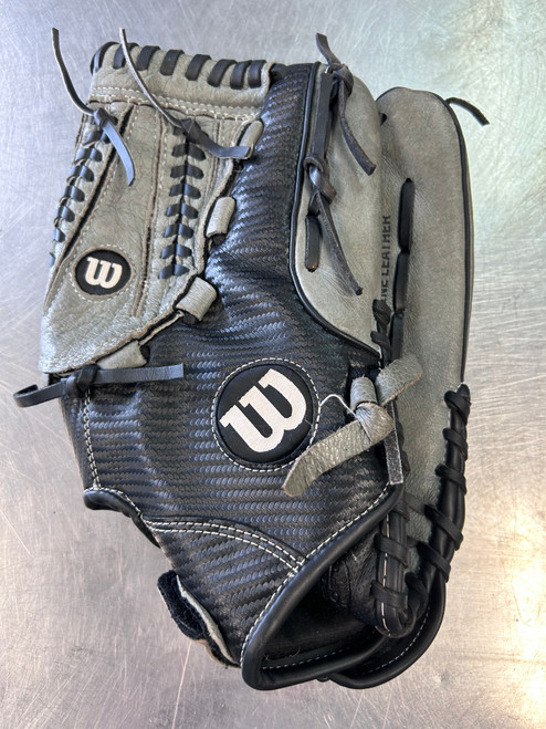 Vist Large View of Product Image Which is Used Wilson A360 BB/SB Glove RH Throw Black 13"