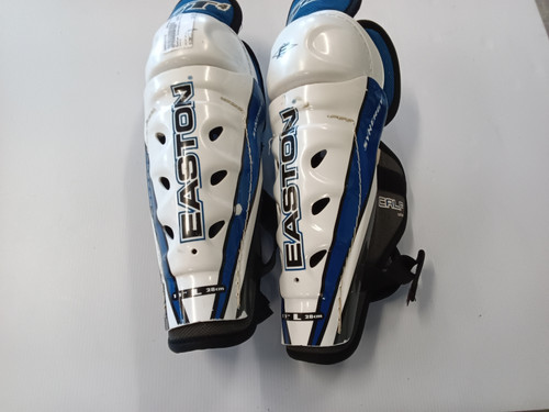 Vist Large View of Product Image Which is Used Easton Intermediate Shin Guards White 11"