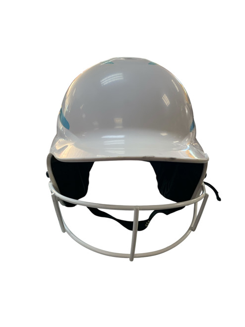 Vist Large View of Product Image Which is Used RIP-IT HELMET W CAGE WHITE Batting Helmet w/Mask White M/L