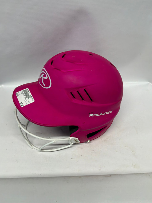 Vist Large View of Product Image Which is Used Rawlings RCFH Batting Helmet w/Mask Pink XS/S