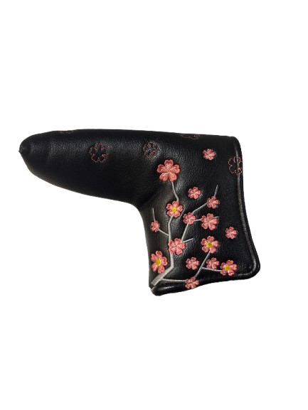 Vist Large View of Product Image Which is Used CHERRY BLOSSOM PUTTER COVER Golf Accessory Black And Pink