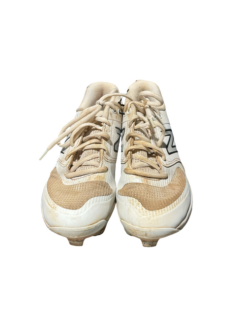 Vist Large View of Product Image Which is Used New Balance VELO CLEATS MOLDED BB/SB Cleats White Youth 06.0