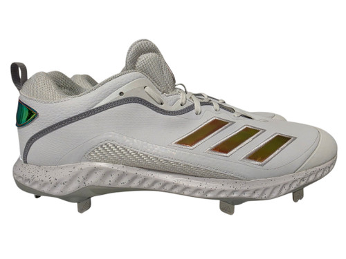 Vist Large View of Product Image Which is Used Adidas Icon 6 Bounce Metal Baseball Cleats White Size 16
