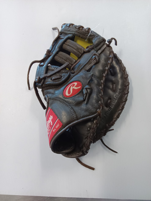 Vist Large View of Product Image Which is Used Rawlings PREMIUM SERIES BB/SB First Base RH Throw Black 12 1/2"