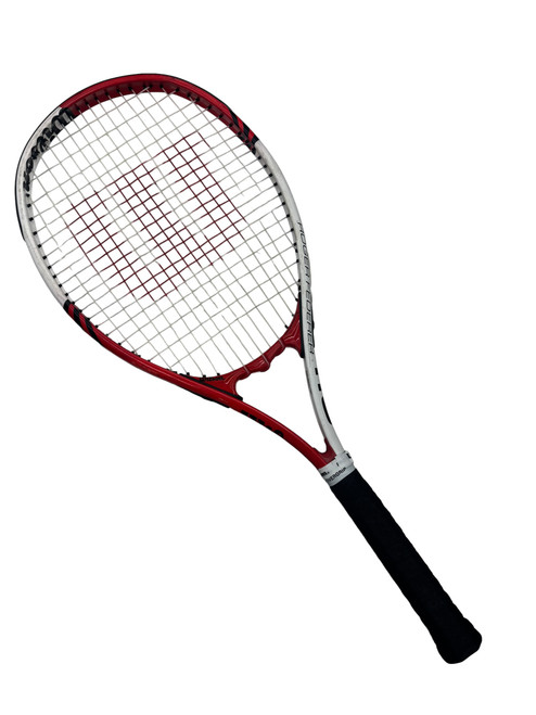 Vist Large View of Product Image Which is Used Wilson ROGER FEDERER 110 Adult Tennis Racquet Red 4 1/4"