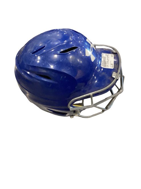 Vist Large View of Product Image Which is Used Under Armour BLUE BASEBALL HELMET W/MASK Batting Helmet w/Mask Royal Blue MD