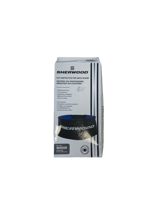 Vist Large View of Product Image Which is New Sher-wood Neck Guard Cut Pro Sr Hockey Accessory