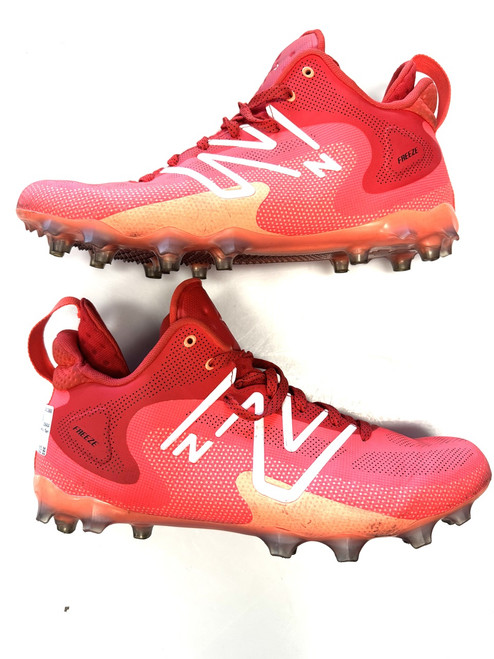 Vist Large View of Product Image Which is Used New Balance LAX Cleats Mens Red Senior 12