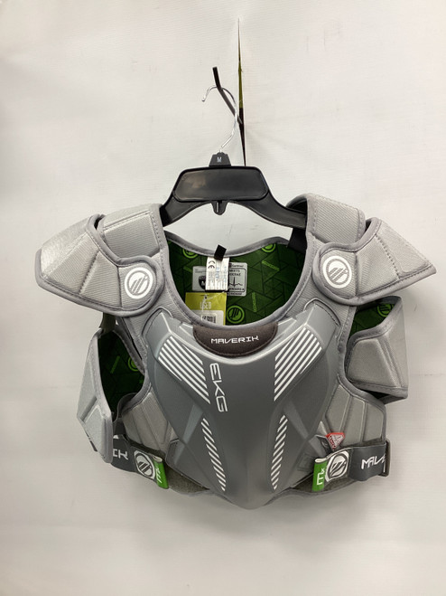 Vist Large View of Product Image Which is Used Maverik MX SHOULDER PADS Lacrosse Shoulder Pads Grey MD
