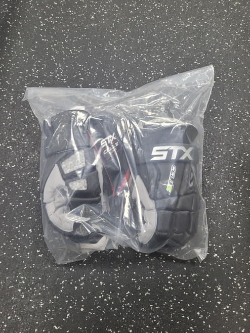 Vist Large View of Product Image Which is Used STX CELL VI Lacrosse Gloves Mens Black LG