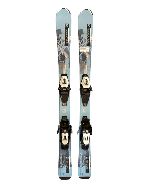 Vist Large View of Product Image Which is Used Salomon QST JR Boys DH Ski/Binding Carolina Blue 110 cm