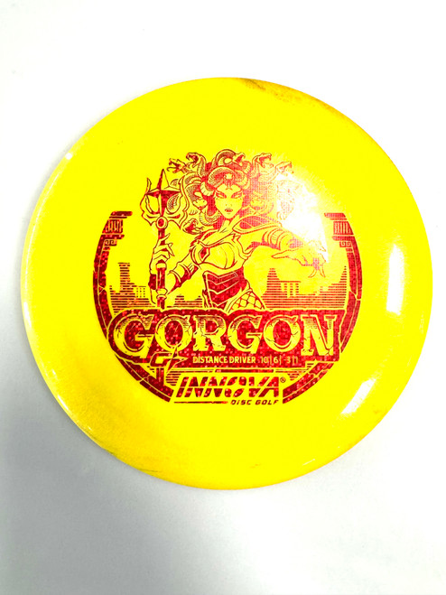 Vist Large View of Product Image Which is Used Innova GORGON Disc Golf Driver Yellow 170g