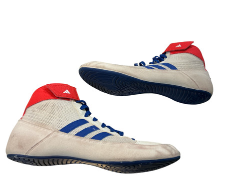 Vist Large View of Product Image Which is Used Adidas Wrestling Shoes White Senior 9