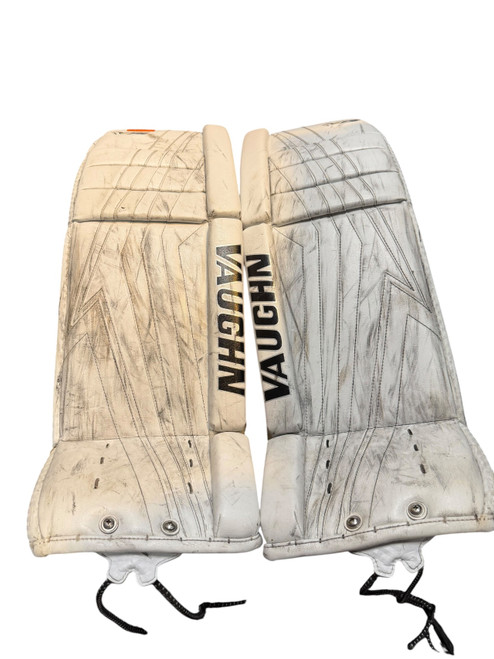 Vist Large View of Product Image Which is Used Vaughn V9 Goalie Leg Pads Senior White 35"