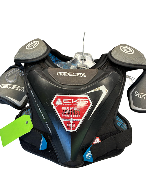 Vist Large View of Product Image Which is Used Maverik MAVERICK SHOULDER PADS Lacrosse Shoulder Pads Black SM