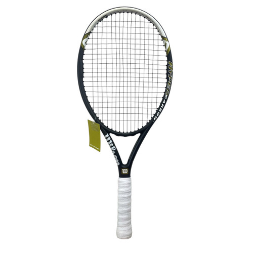 Vist Large View of Product Image Which is Used Wilson HYPER HAMMER Adult Tennis Racquet Black 4"