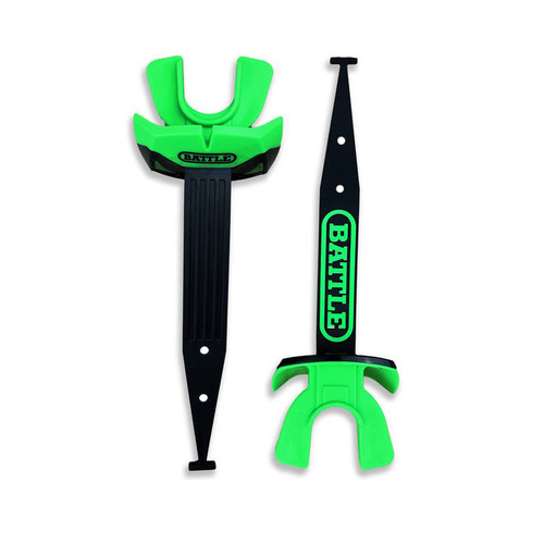 Vist Large View of Product Image Which is New Battle Sports SPEED PRO THICK STRAP Football Mouthguard Black And Neon Green