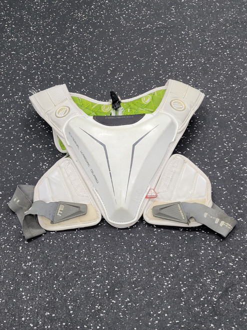 Vist Large View of Product Image Which is Used Maverik M5 EKG Lacrosse Shoulder Pads White MD