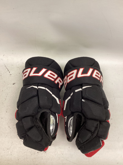 Vist Large View of Product Image Which is Used Bauer SUPREME 3S Junior Gloves Black And Red 11"
