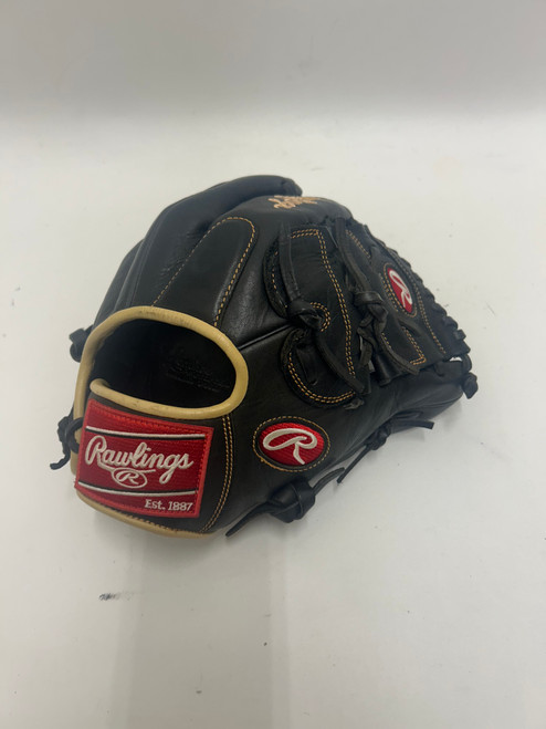 Vist Large View of Product Image Which is Used Rawlings GGE1202PBC BB/SB Glove RH Throw Black 12"