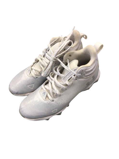Vist Large View of Product Image Which is Used Under Armour Adult FB Cleats White Senior 6.5
