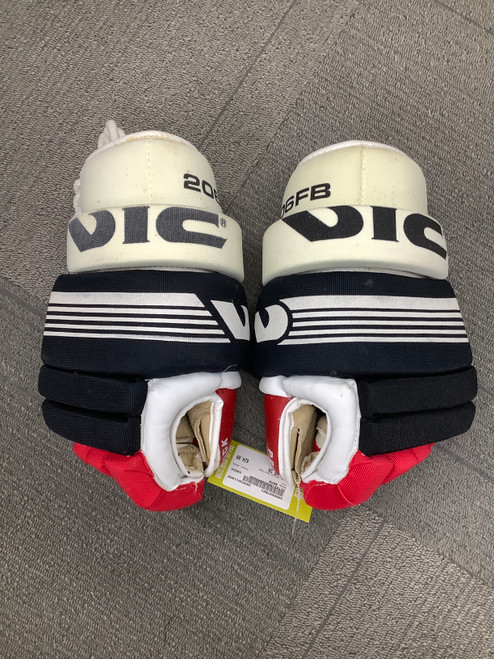 Vist Large View of Product Image Which is Used Vic RKP9 Senior Gloves Black And Red 15"