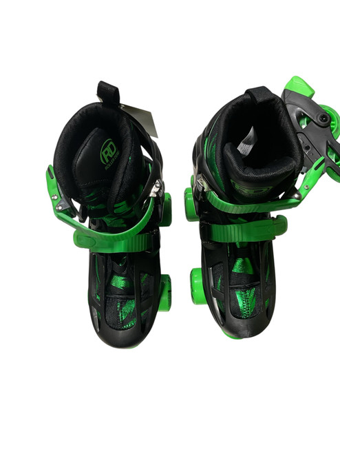 Vist Large View of Product Image Which is Used RollerDerby GREEN WIRE Junior Roller Quad Skates Green Adjustable