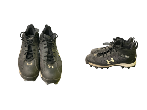 Vist Large View of Product Image Which is Used Under Armour HAMMER BB/SB Cleats Black Senior 9