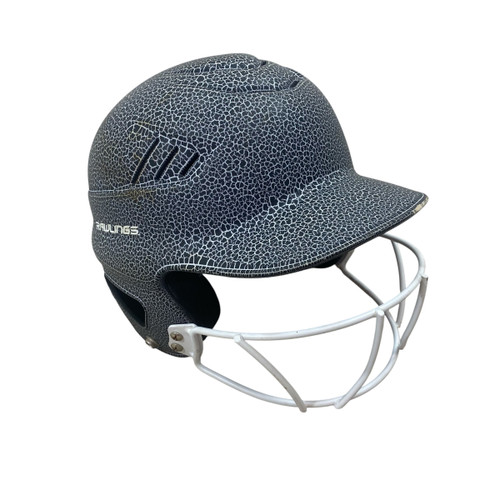 Vist Large View of Product Image Which is Used Rawlings SB HELMET RCFH Batting Helmet w/Mask Grey SM