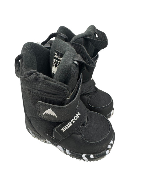 Vist Large View of Product Image Which is Used Burton MINI GROM Girls Snowboard Boots Black Youth 09.0