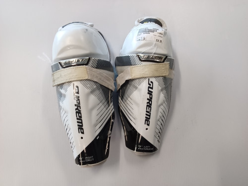 Vist Large View of Product Image Which is Used Bauer SUPREME Senior Shin Guards White 9"
