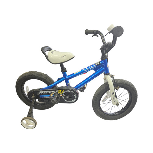 Vist Large View of Product Image Which is Used ROYAL RIDER FREESTYLE Training Wheel Bike Boys Royal Blue 12"