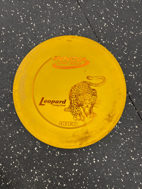 Vist Large View of Product Image Which is Used Innova DX LEOPARD ROUGH Disc Golf Driver Yellow