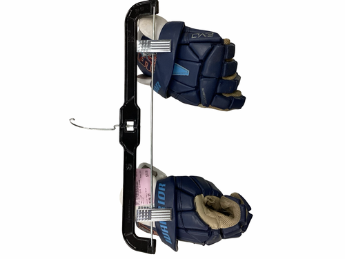 Vist Large View of Product Image Which is Used Warrior EVO Lacrosse Gloves Junior Navy Blue SM