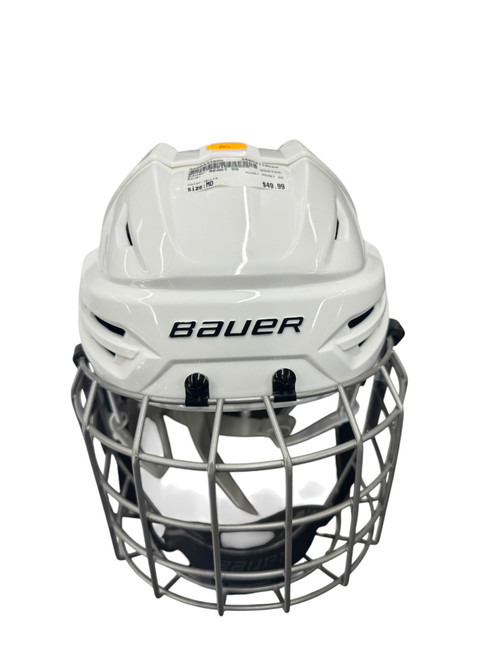 Vist Large View of Product Image Which is Used Bauer REAKT 55 Helmet Cage Combo White MD
