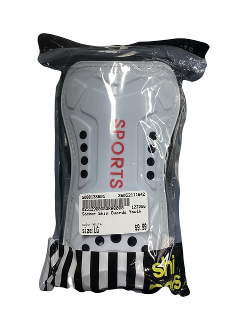 Vist Large View of Product Image Which is Used Soccer Shin Guards Youth White LG