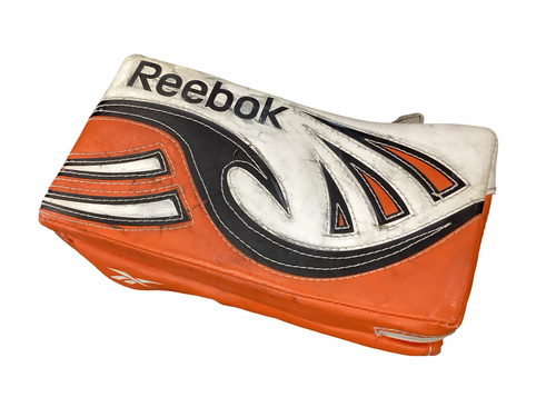 Vist Large View of Product Image Which is Used Reebok L7 YT Youth Goalie Blocker Orange