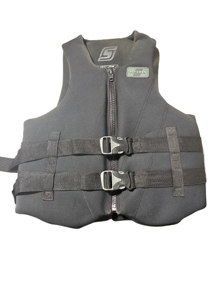Vist Large View of Product Image Which is Used Stearns JET SKI NEOPRENE VEST A-LG Adult PFD Black LG