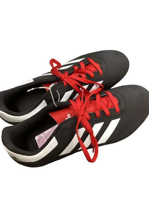 Vist Large View of Product Image Which is Used Adidas Soccer Cleats Black And Red Junior 05.5