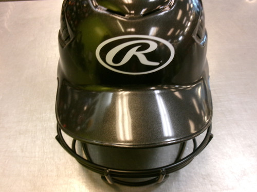 Vist Large View of Product Image Which is Used Rawlings HELMET Batting Helmet w/Mask Black MD