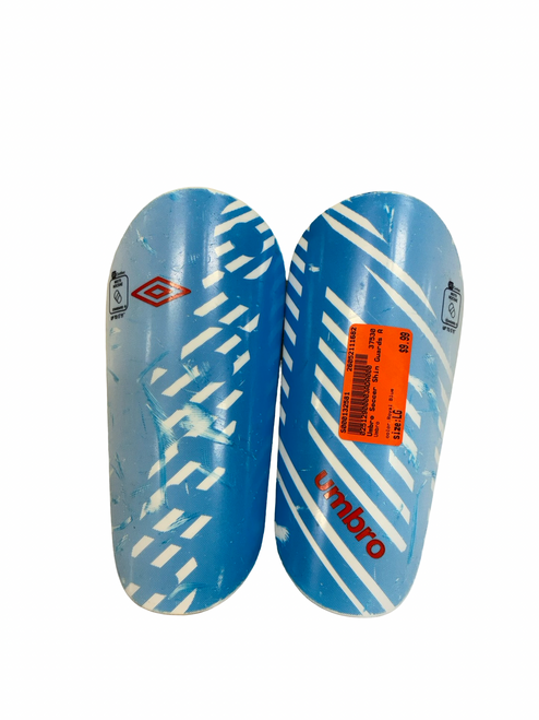 Vist Large View of Product Image Which is Used Umbro Soccer Shin Guards Adult Royal Blue LG