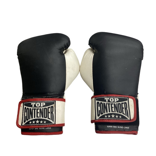 Vist Large View of Product Image Which is Used Top Contender Boxing Gloves Black LG