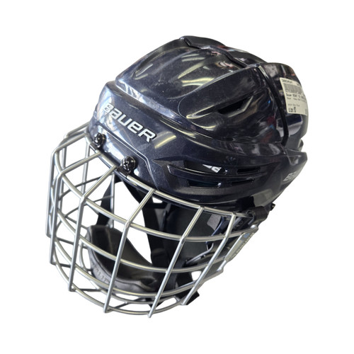 Vist Large View of Product Image Which is Used Bauer REAKT 55 COMBO HELMET Helmet Cage Combo Navy Blue MD