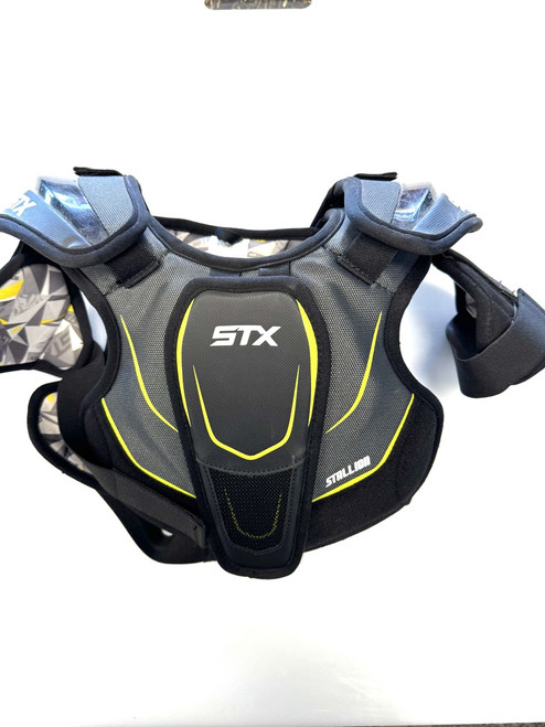 Vist Large View of Product Image Which is Used STX STALLION 200+ Lacrosse Shoulder Pads Black SM