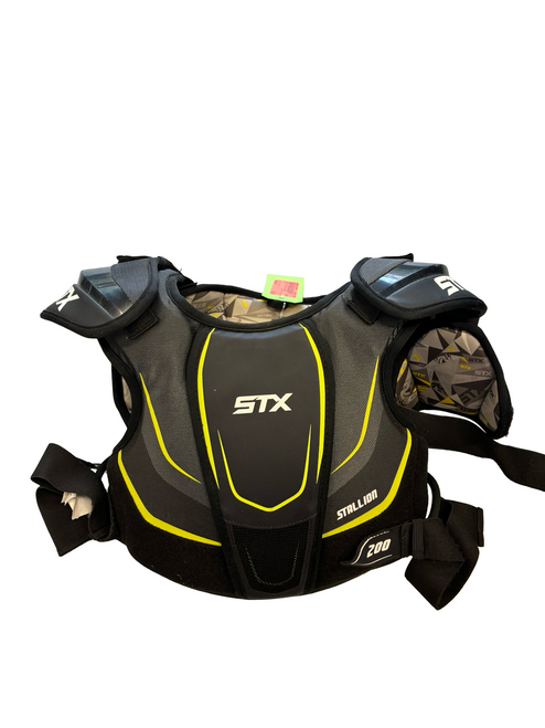 Vist Large View of Product Image Which is Used STX STALLION 200 Lacrosse Shoulder Pads Black LG