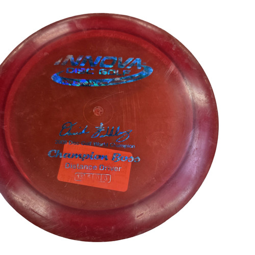 Vist Large View of Product Image Which is Used Innova CHAMPION BOSS DRIVER Disc Golf Driver Red