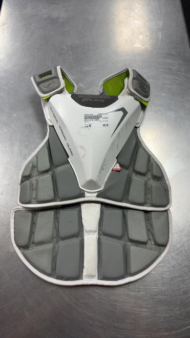 Vist Large View of Product Image Which is Used Maverik AX SUEDE Lacrosse Shoulder Pads White MD