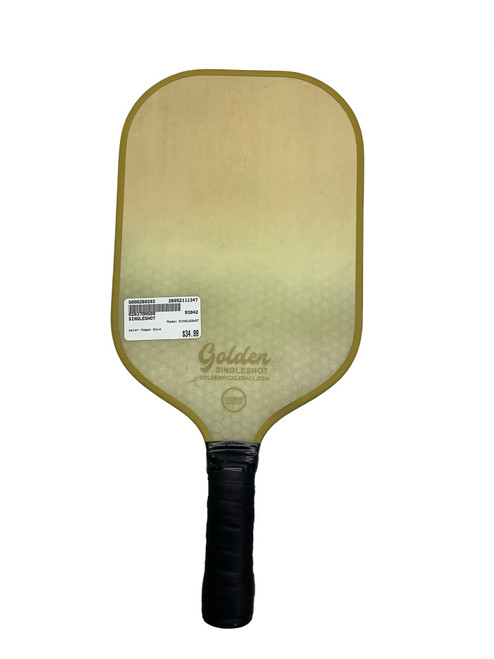 Vist Large View of Product Image Which is Used SINGLESHOT Pickleball Racquet Vegas Gold
