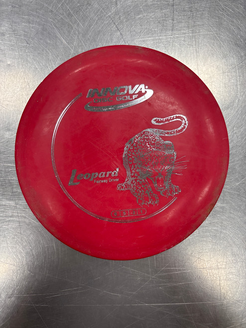 Vist Large View of Product Image Which is Used Innova DX LEOPARD Disc Golf Driver Red